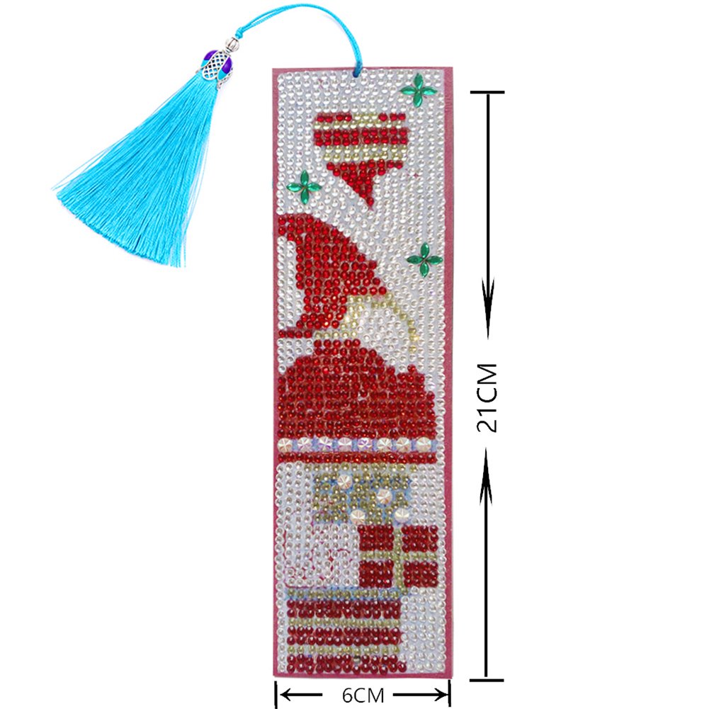 DIY Diamond Painting Bookmark with Tassel Santa Claus