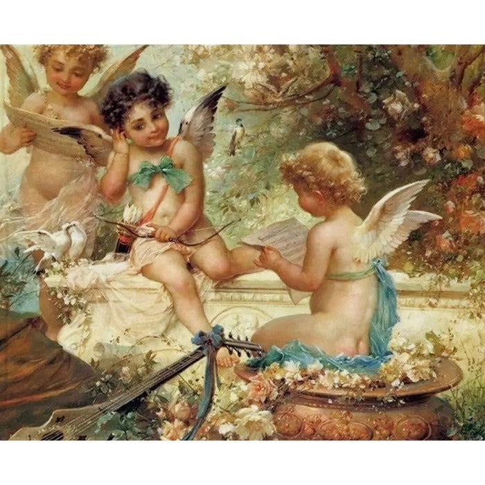 Painting By Numbers Kit Angel Hand Painted Canvas Oil Art Picture Craft