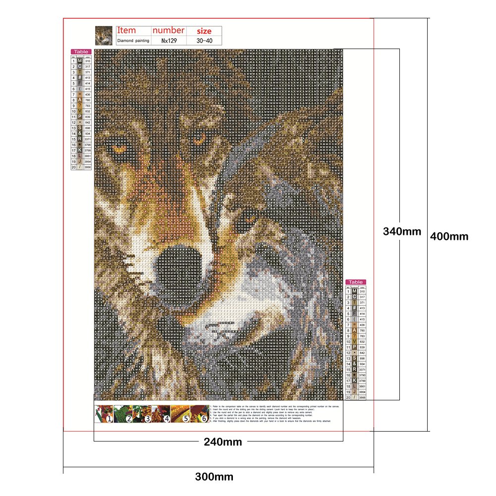 Diamond Painting - Full Round -Two Wolves