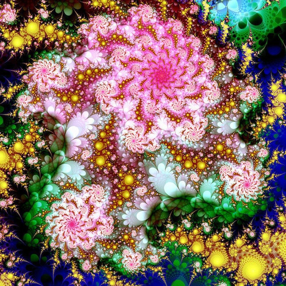 Diamond Painting - Full Round - Pink Abstract Flower