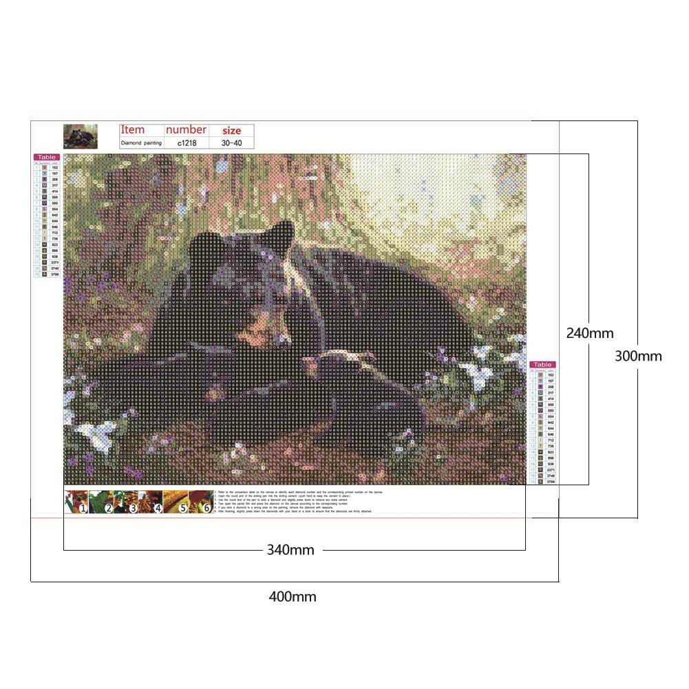 Diamond Painting - Full Round - Black Bear B