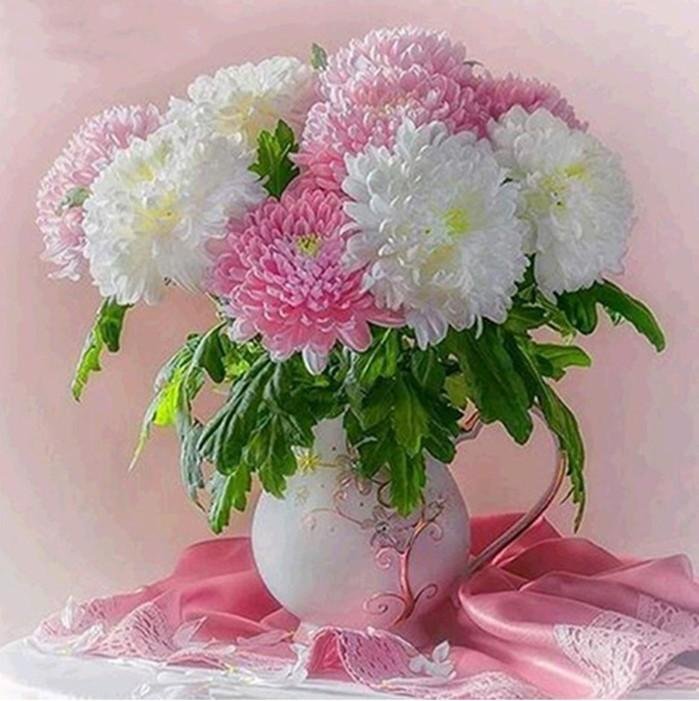 Flower Partial Round Mosaic embroidery kits