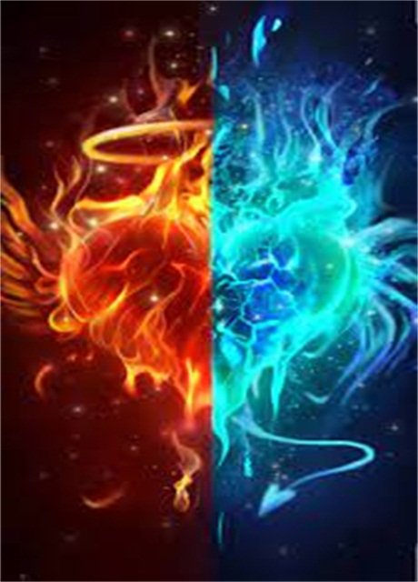 5D Diamond Painting Art Fire & Ice heart