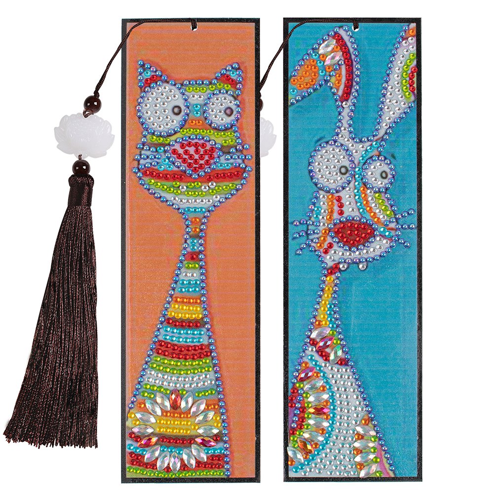 2pcs DIY Diamond Painting Bookmark with Tassel Animal