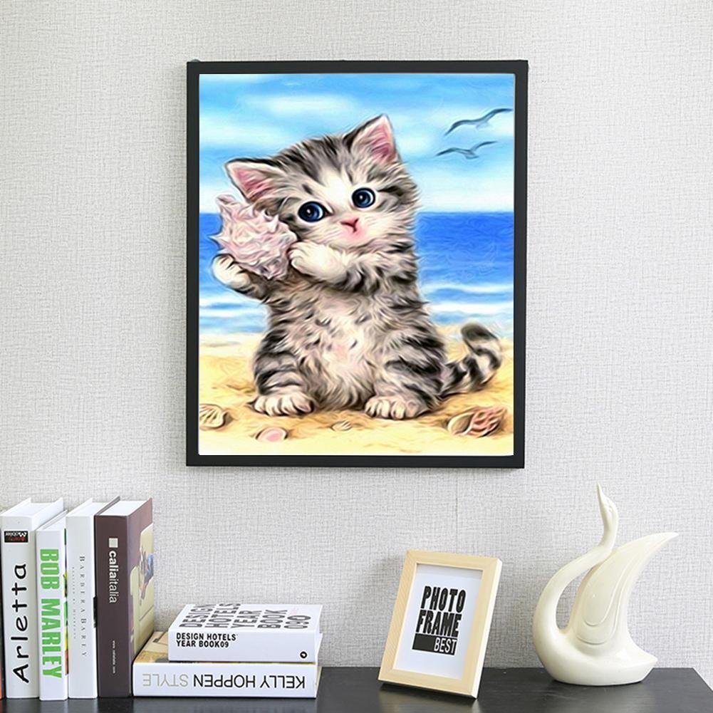 5D DIY Diamond Painting Kit - Full Round - Sea Snail Cat/Kitten