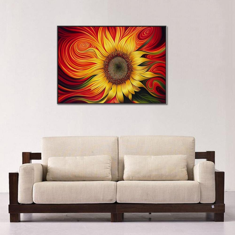 Pintura Diamante - Redondo Completo - Girassol