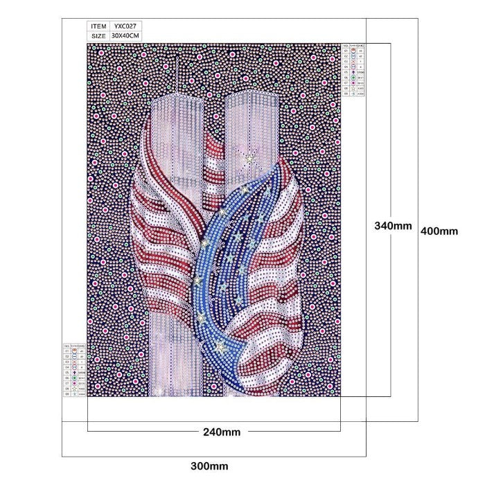 Diamond Painting Full Crystal Rhinestone US Flag Size