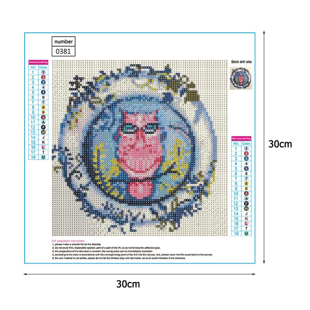 Diamond Painting - Full Round - Pink Owl