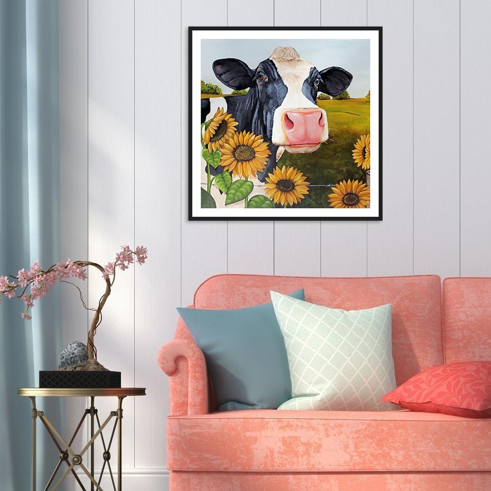 Diamond Painting - Full Round - Flower Cow