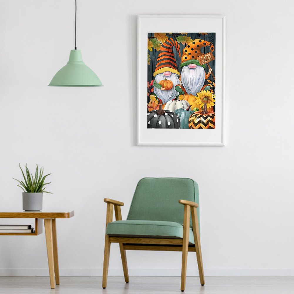 5D DIY Diamond Painting Kit - Full Round -Pumpkin Goblin Gnome