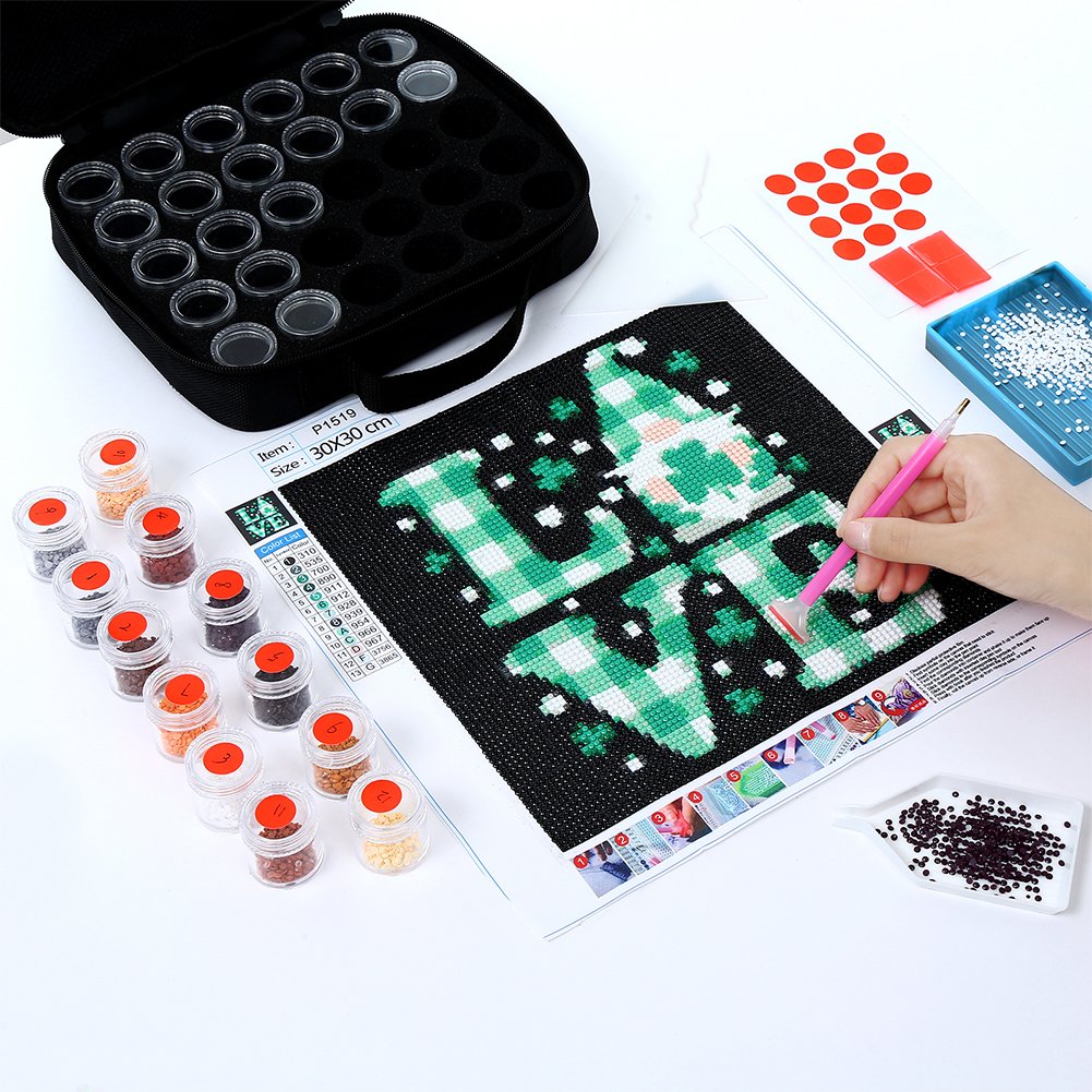 DIY Diamond Painting Accessories Kits Pen Tray Bag with Compartment (Large)
