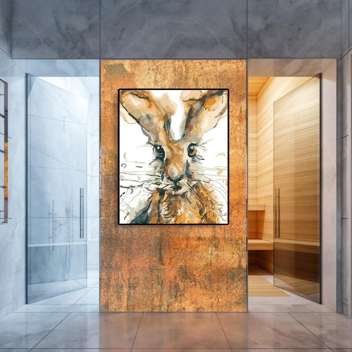 Painting By Number Rabbit Hand Painted Canvas Oil Art Picture