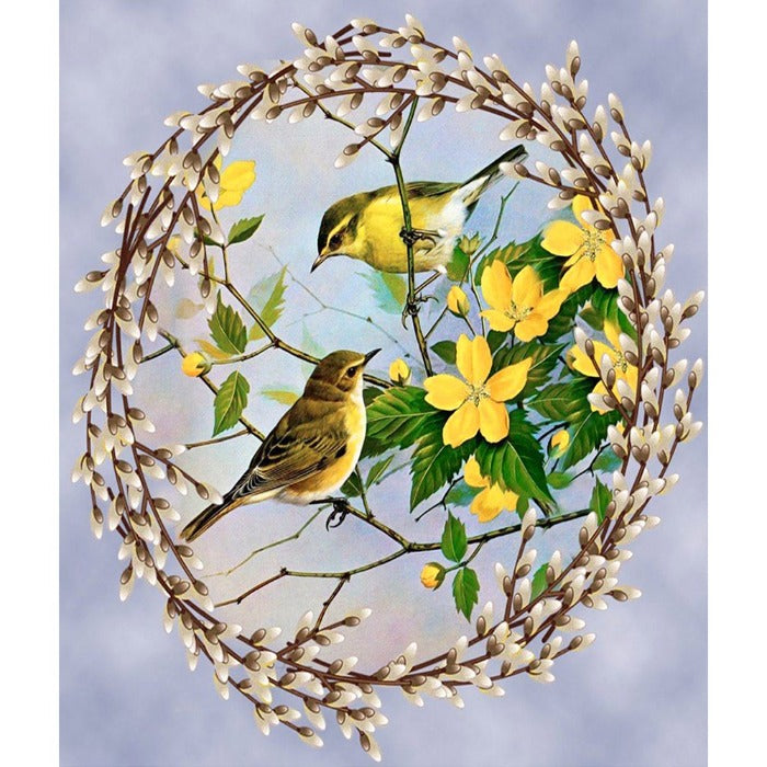 Garland And Bird 40x50cm Oil Paint By Numbers Picture DIY Painting M407