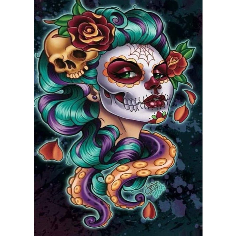 5D Diy Diamond Painting Kit Full Round Beads Halloween Queen