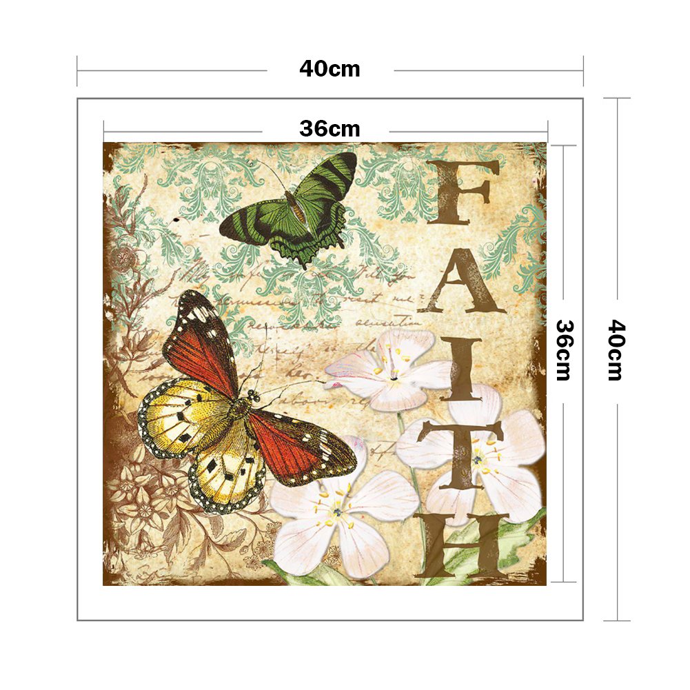 11ct Estampado Ponto Cruz - Borboleta (40*40cm)