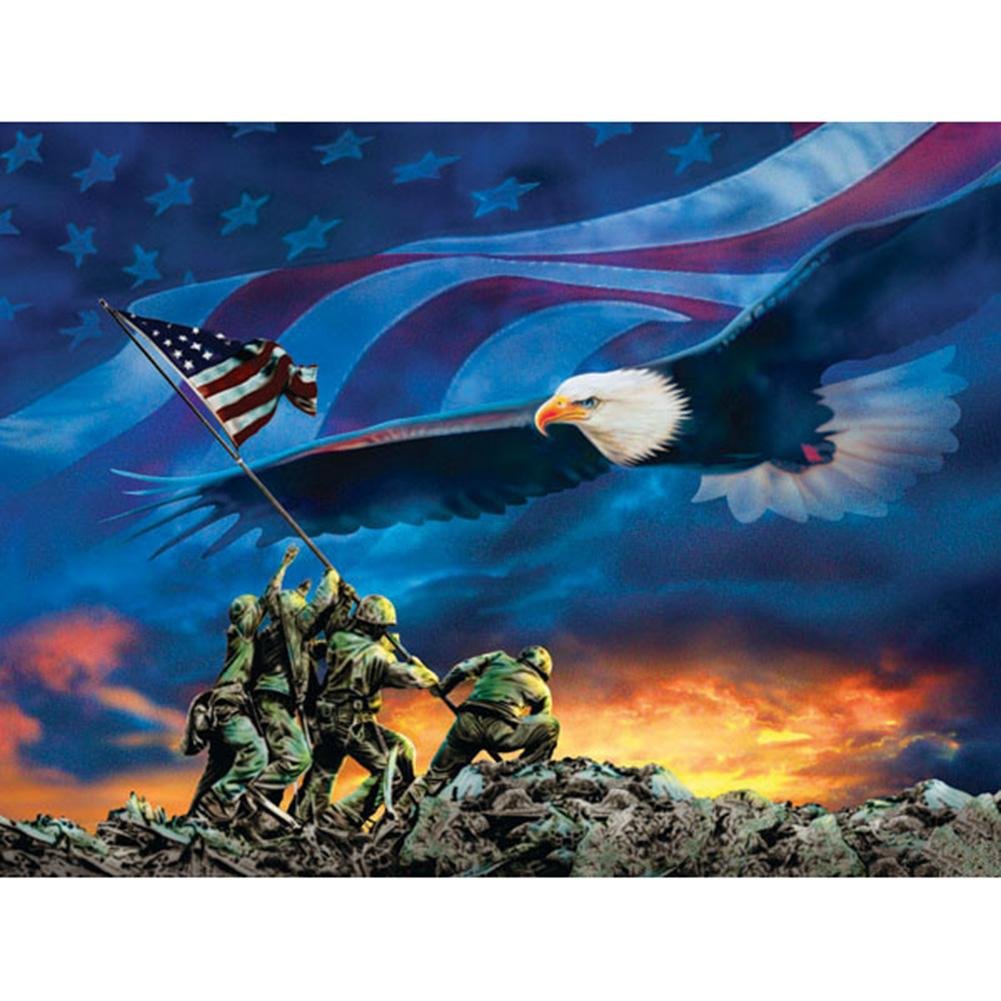 5D Diy Diamond Painting Kit Full Round Beads Flying Eagle