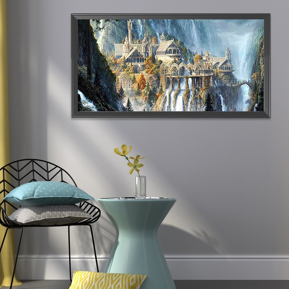 11ct Stamped Cross Stitch - Castle On The Mountain(40*85cm)