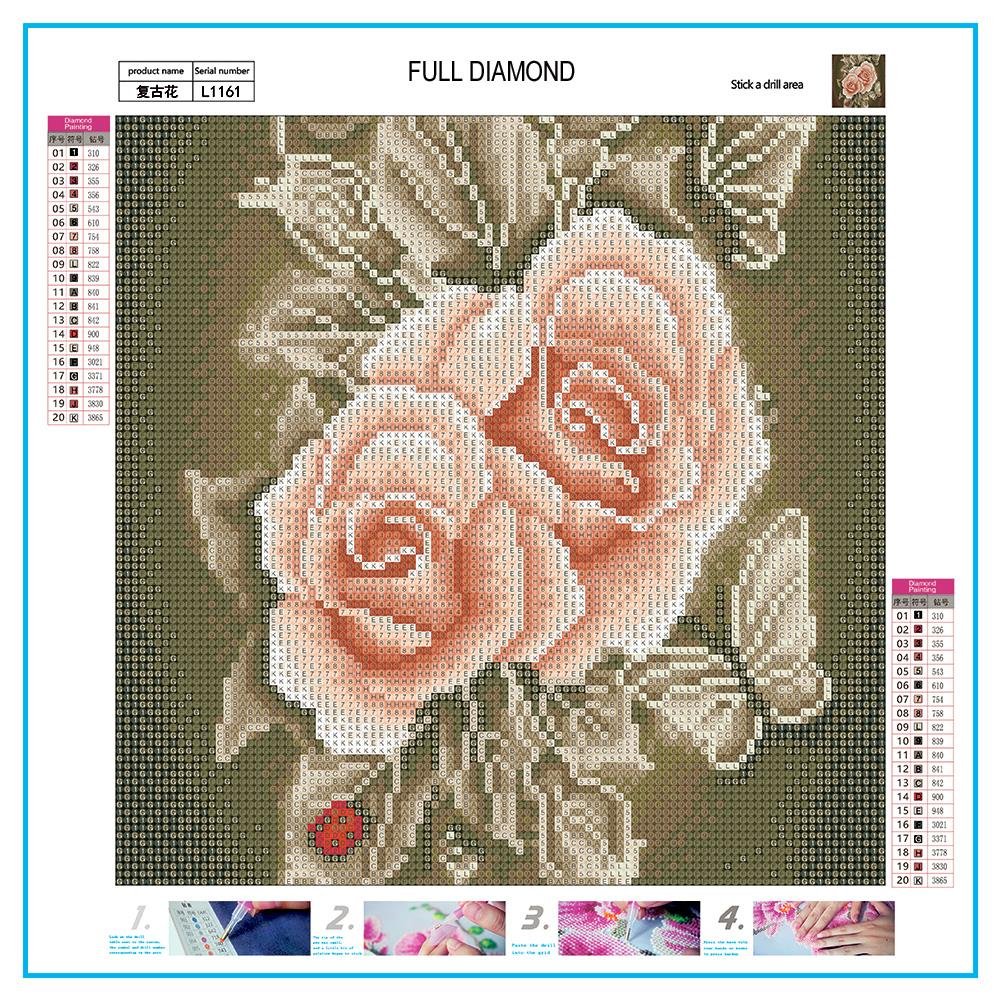 Diamond Painting - Full Round - Retro Flowers