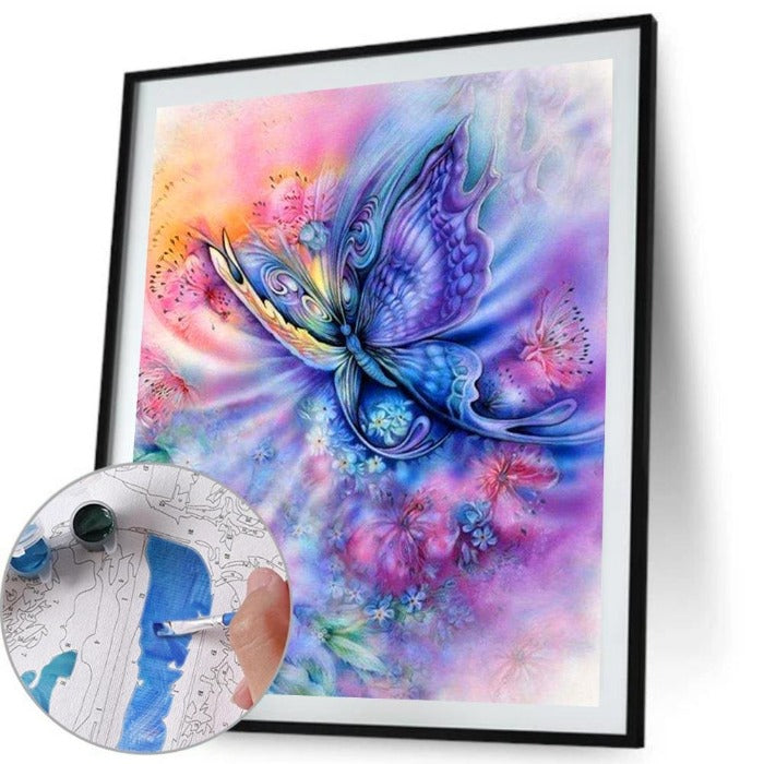 Paint By Number DIY Butterfly Hand Painted Canvas Oil Art Picture