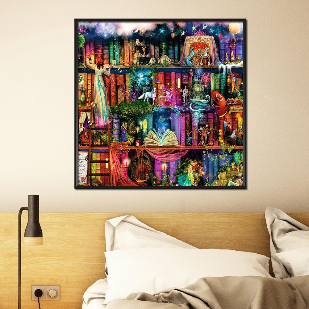 Diamond Painting - Full Round - Fantasy Books Shelf