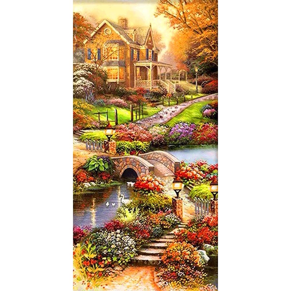 11ct Stamped Cross Stitch Bridge And House(40*85cm)