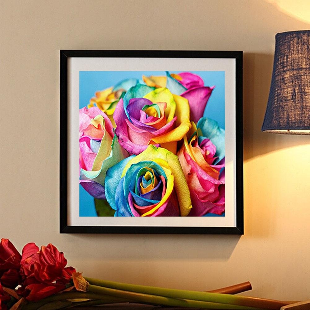 Diamond Painting - Full Round - Colorful Rose 1