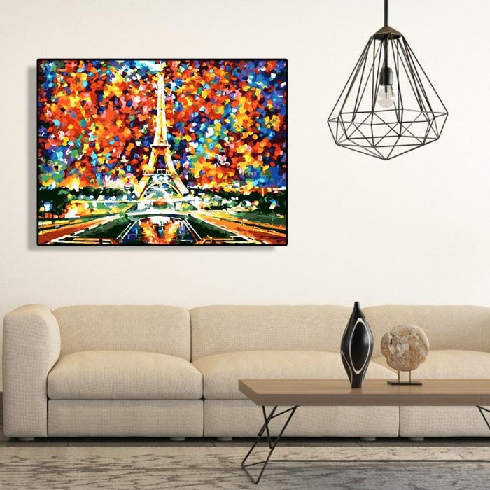 Paint By Numbers Dazzling Eiffel Oil Painting Canvas