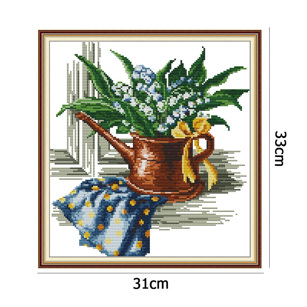 14ct Estampado Ponto Cruz - Flor (33*31cm)