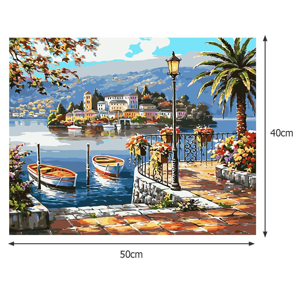 Paint By Number - Oil Painting - Seaside Scenery (40*50cm)