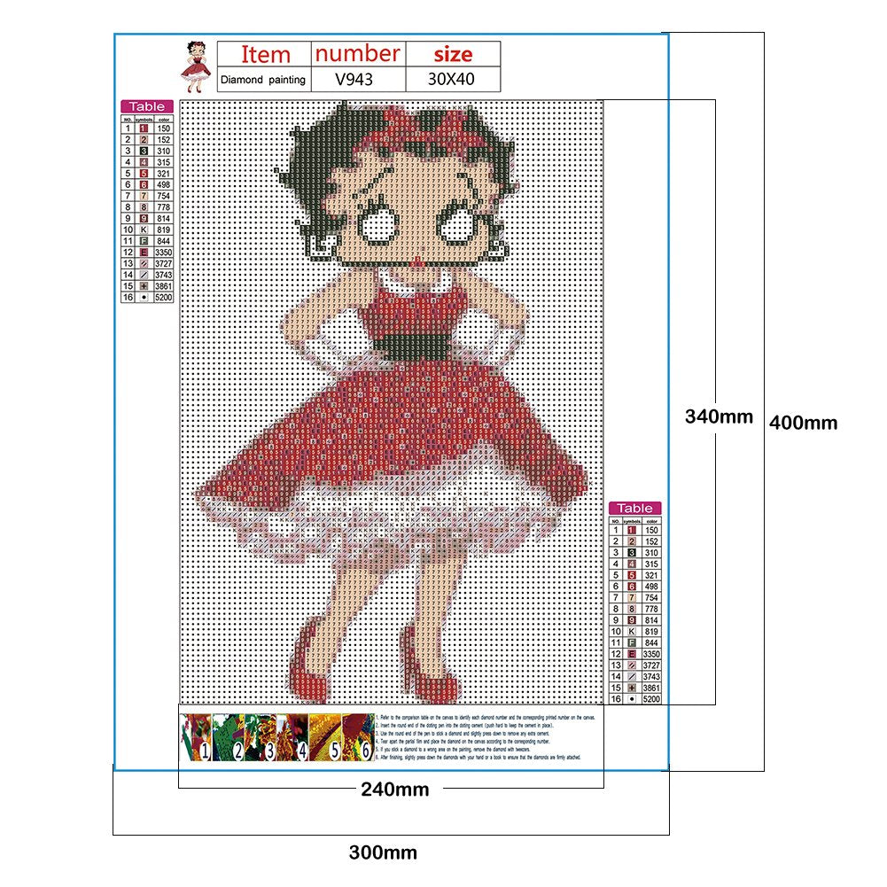 5D DIY Diamond Painting Kit - Full Round - Betty Boop E