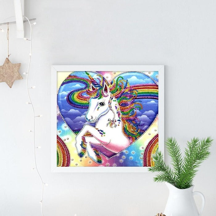 Diamond Painting DIY decoration - Crystal Rhinestone - White Leaping Horse