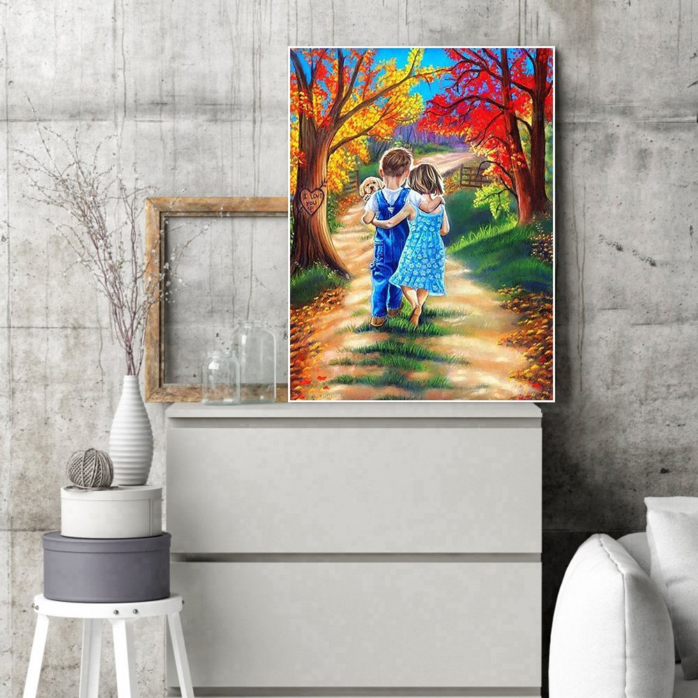 Diamond Painting - Full Round - Cute Boy Girl