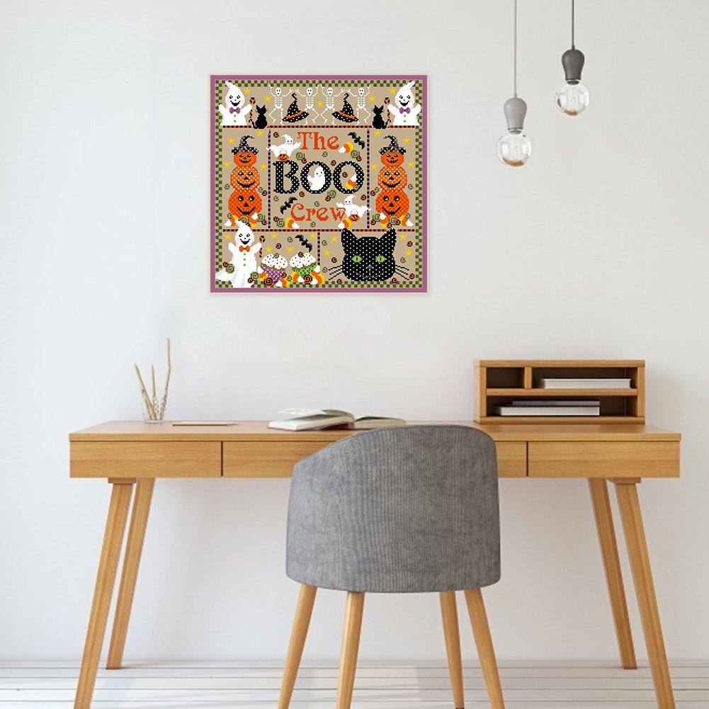 Ponto cruz estampado 11ct - Halloween (30*30cm)