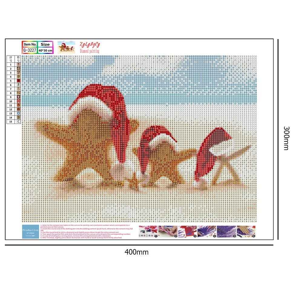 Diamond Painting - Full Round - Christmas Seastars