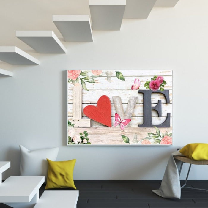 Frameless Oil Paint By Numbers DIY Love Hand Painted Canvas Picture