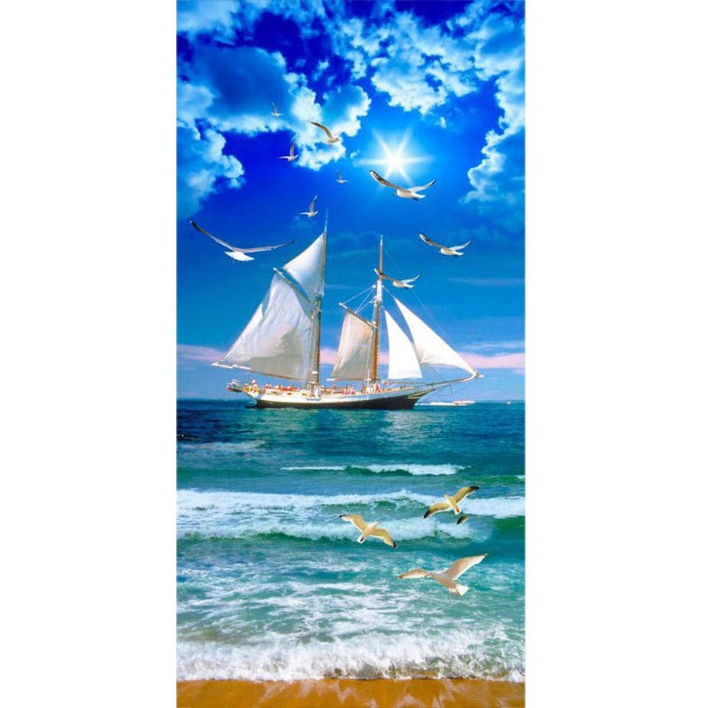 Boat Full Round Square Diamond Painting Kits 40 x 70cm 50 x 80cm