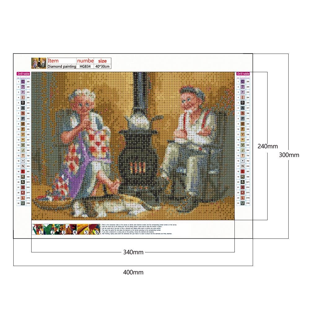 Diamond Painting - Full Round - Old Couple