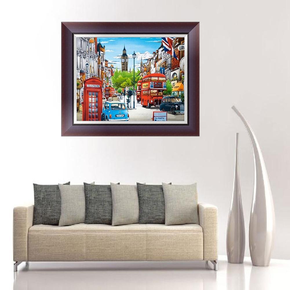 5D DIY Diamond Painting Kit - Partial Round - Street Crowed View