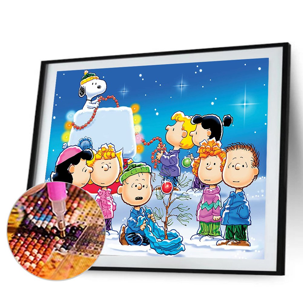 Pintura de diamante - rodada completa - crianças fofas
