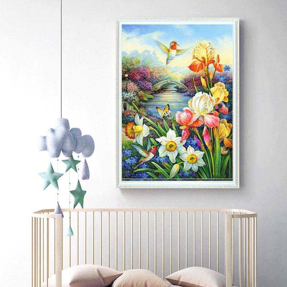 Pintura Diamante - Redondo Completo - Flores K