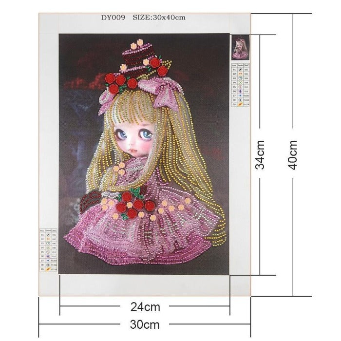 5D Diamond Painting Kits - Full Drill Diamond Art - Crystal Rhinestone - Little Pink Doll