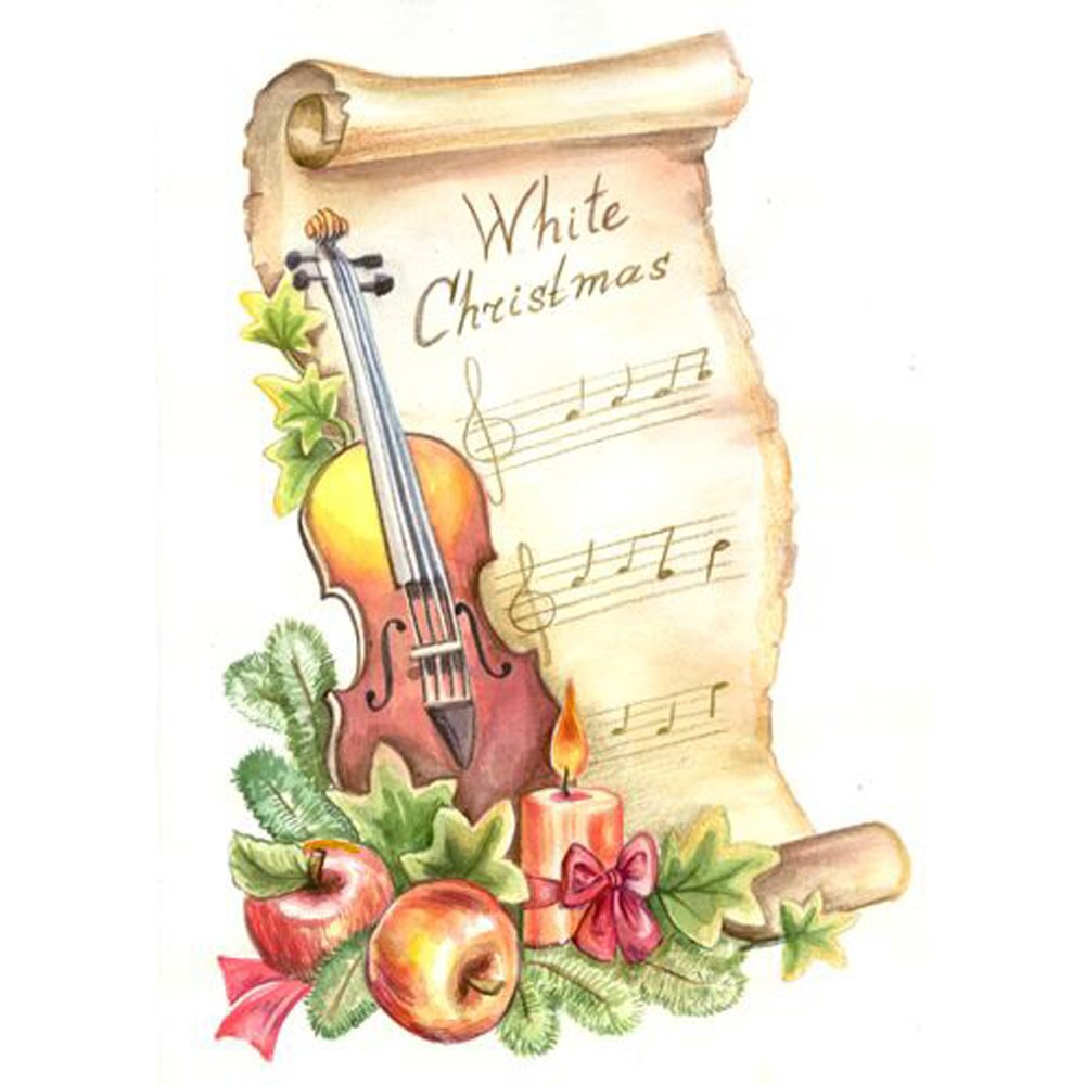 Diamond Mosaic Embroidery Kit Flower Musical Instrument