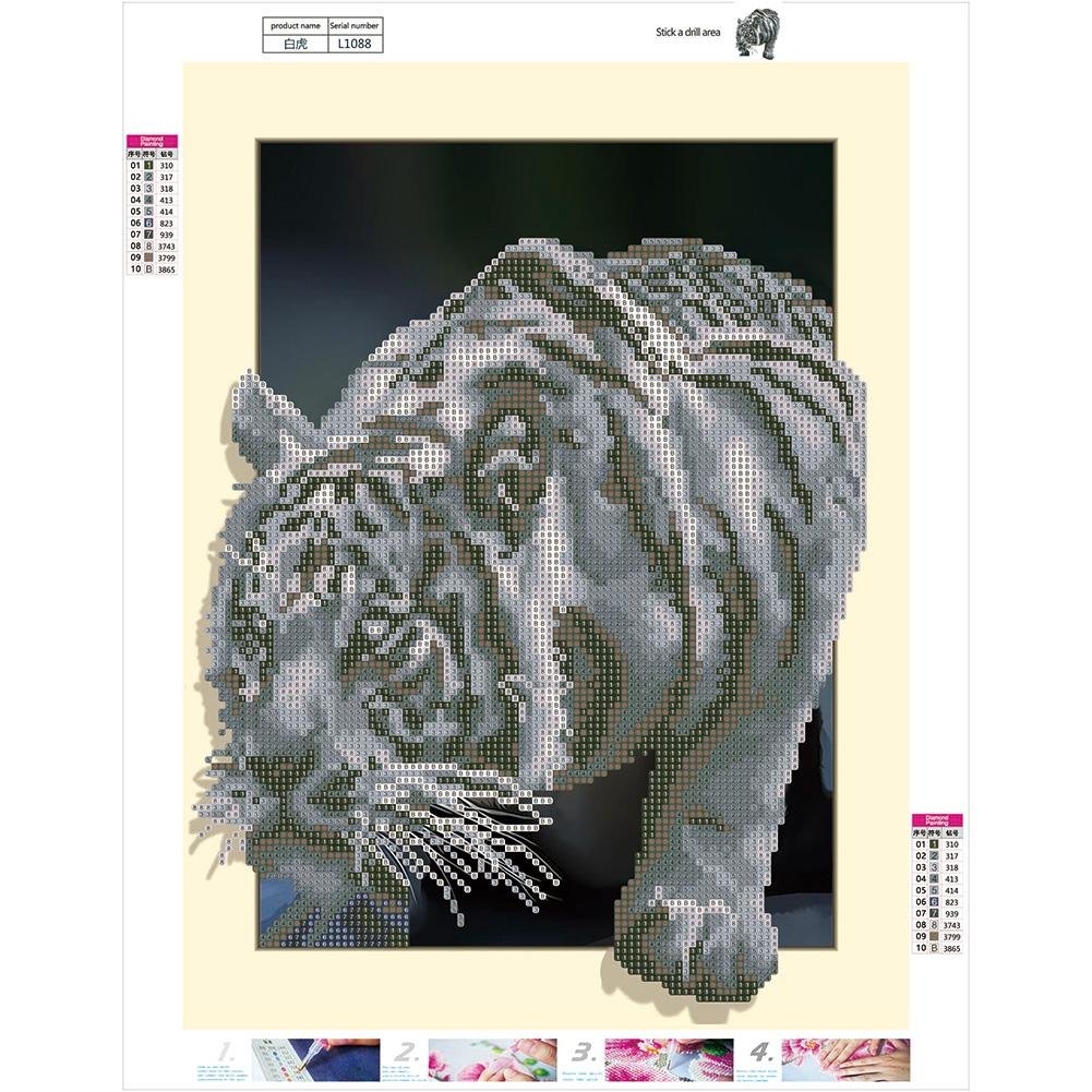 Diamond Painting - Partial Round - Tiger 2