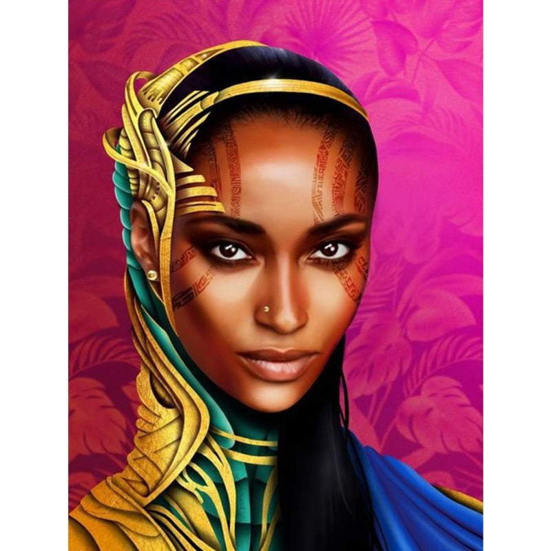 African Woman Full Round Diamond Painting Kits