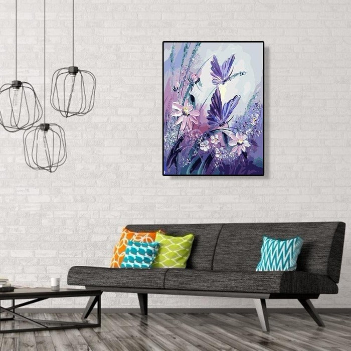 Paint By Number Oil Painting Butterfly Flower