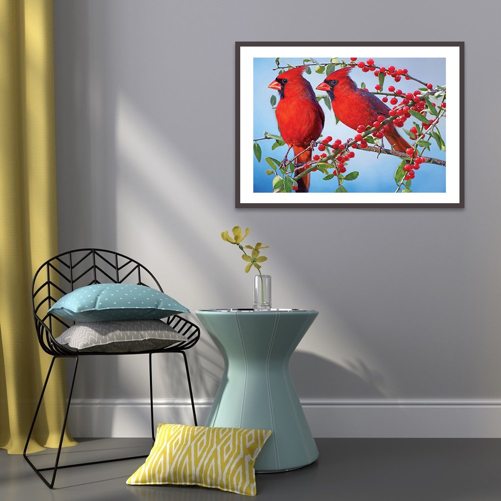 Diamond Painting - Full Round - Red Birds A