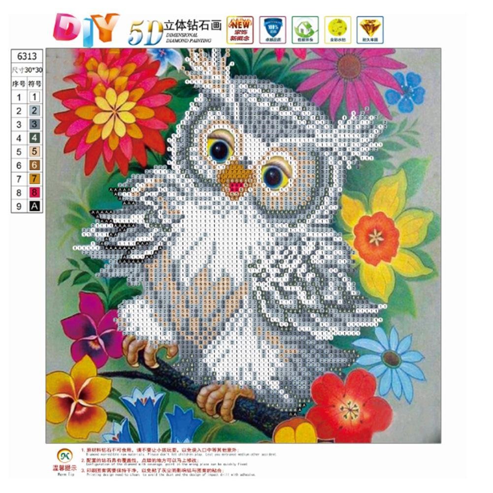 Diamond Painting - Partial Round - White Owl