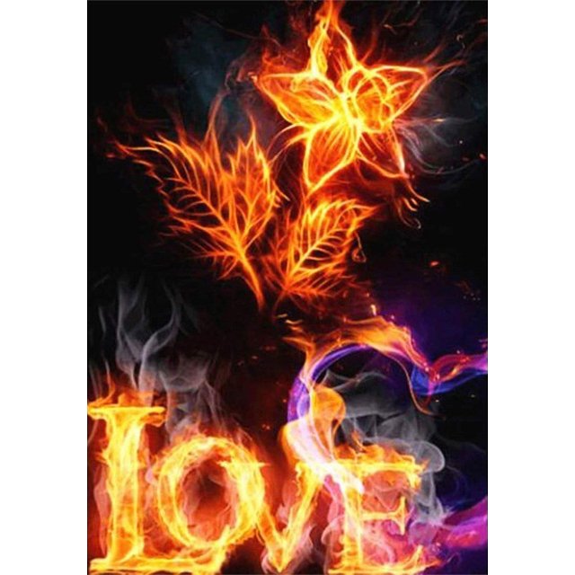 Fire Love 5D Full Drill Diamond Painting