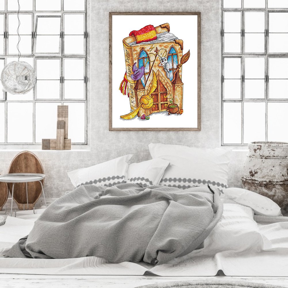 11ct Estampado Ponto Cruz - Livro Mágico (40*50cm)