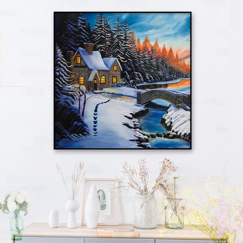Diamond Painting - Full Round - Snow House 2